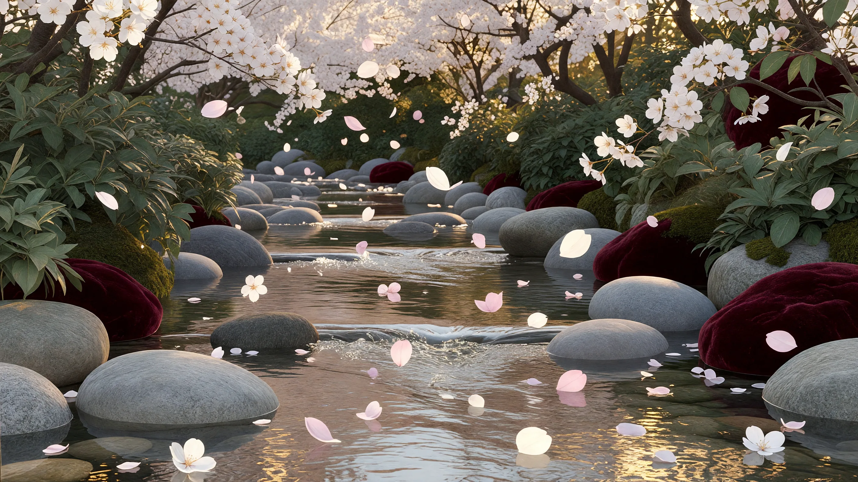 Cherry Blossom River Path